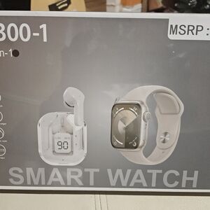 Smartwatch with Earbuds - White